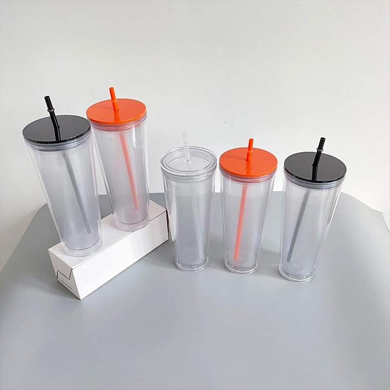 20 Pack China Warehouse 24oz Glow In The Dark Pre Drilled Cup 24 oz Snow Globe Double Wall Plastic Acrylic Tumbler Sold By Case