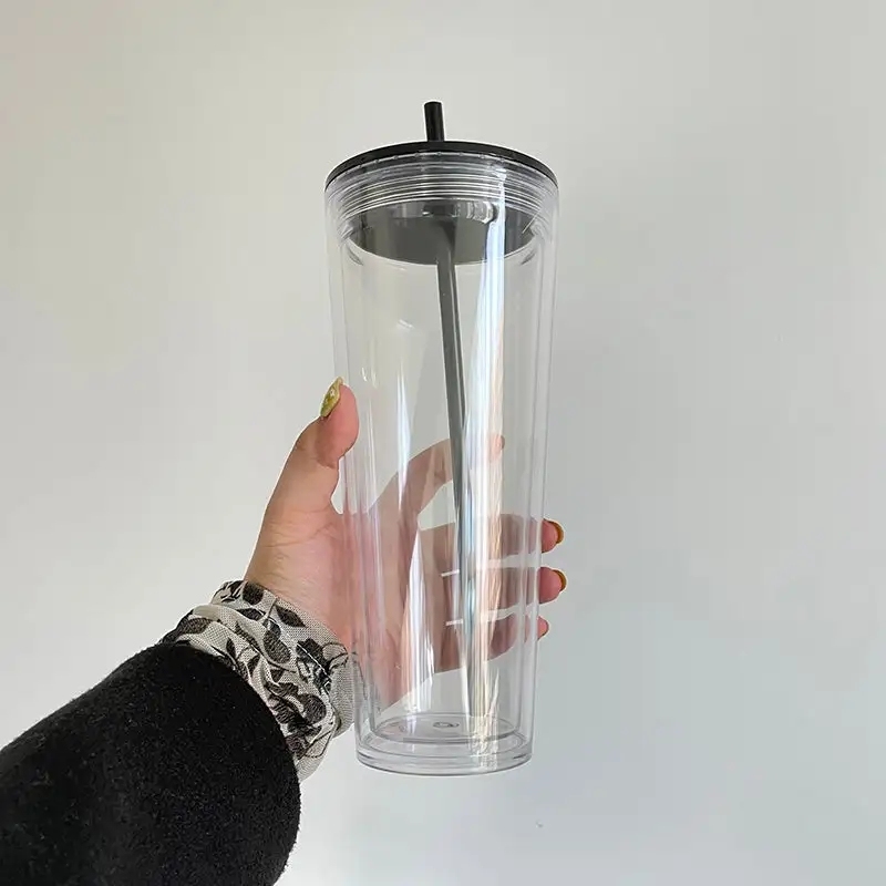 20 Pack China Warehouse 24oz Glow In The Dark Pre Drilled Cup 24 oz Snow Globe Double Wall Plastic Acrylic Tumbler Sold By Case