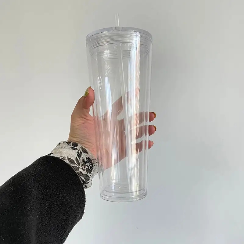 20 Pack China Warehouse 24oz Glow In The Dark Pre Drilled Cup 24 oz Snow Globe Double Wall Plastic Acrylic Tumbler Sold By Case