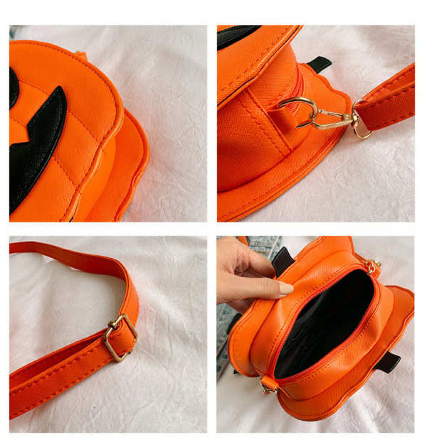 Halloween Pumpkin Crossbody Candy Bag Novelty Shoulder Bag for Women/Kids