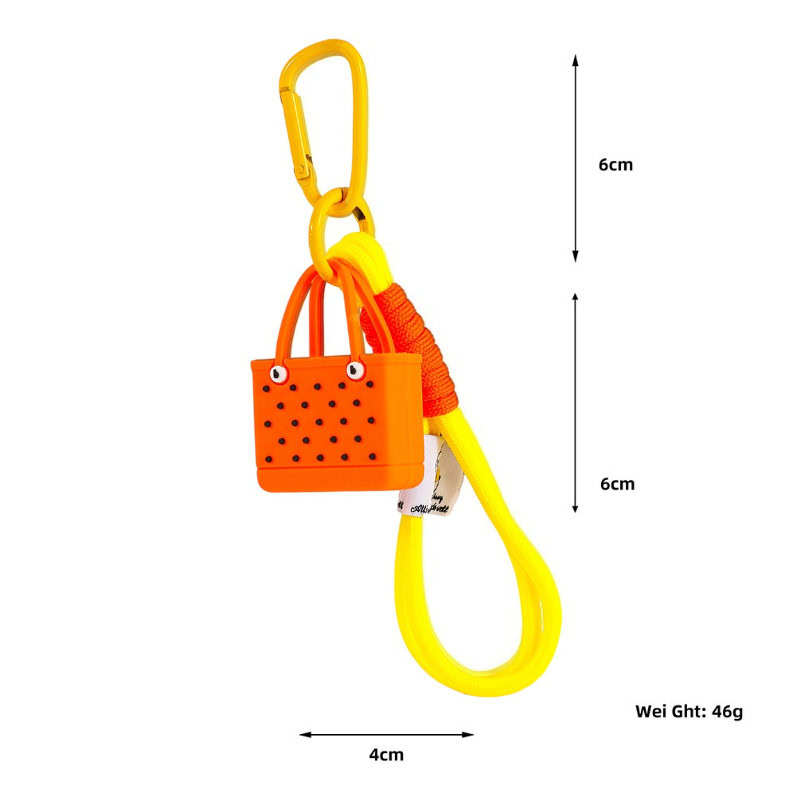 Beach Bag Pendant Keychain Cartoon Silicone Bracelet