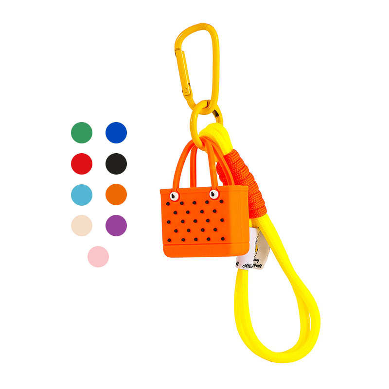 Beach Bag Pendant Keychain Cartoon Silicone Bracelet