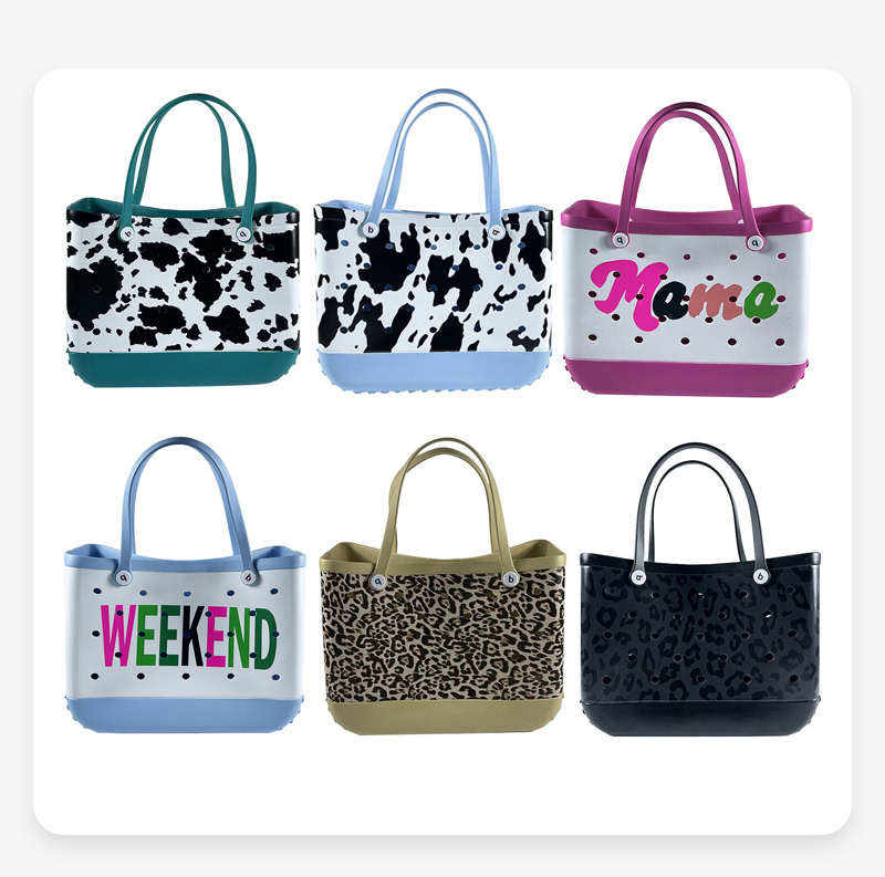 Cow Print Waterproof EVA Beach Tote Bag