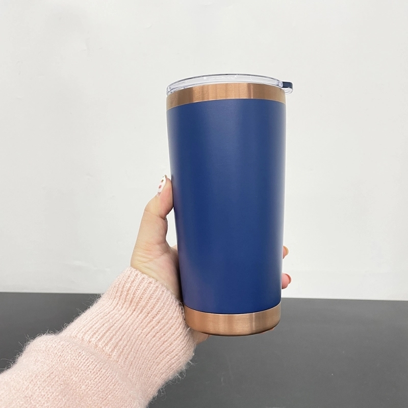 25 Pack USA Warehouse 20oz Yeti Style powder coated copper underneath coffee car tumblers 20 oz Stainless Steel Cup with Magnetic lids for laser engraving