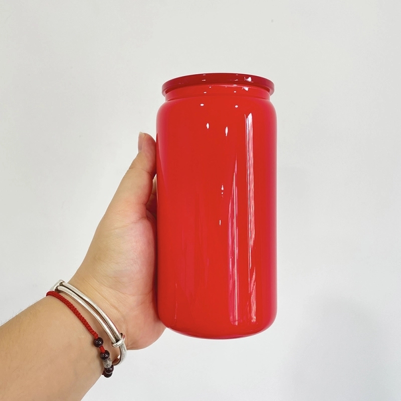 50 Pack USA Warehouse 16oz Christmas Green Red Mix Color Sublimation Glass Can Both Work for UV DTF Wraps