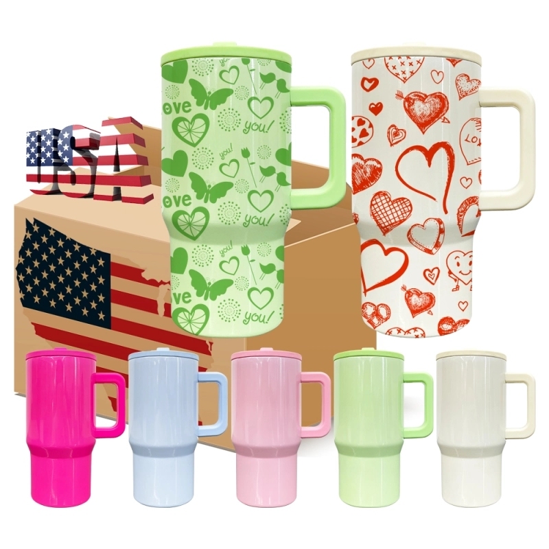 25 Pack USA Warehouse 20oz Kids Blank Sublimation Stainless Steel Tumblers 20 oz Cup with Leak Proof Straw Lids Also Nice Choose for Outdoor and School