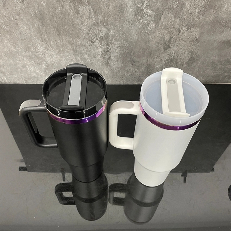 20 Pack USA Warehouse H2.0 40oz Purple Underneath Powder Coated Quencher Tumblers 40 oz Stainless Steel Cup