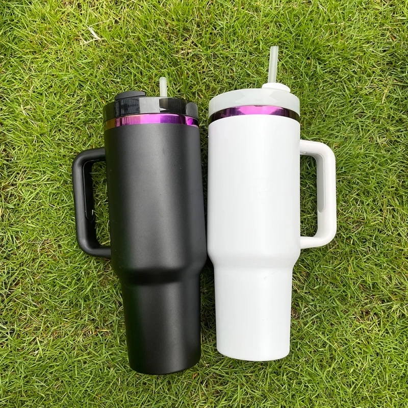 20 Pack USA Warehouse H2.0 40oz Purple Underneath Powder Coated Quencher Tumblers 40 oz Stainless Steel Cup