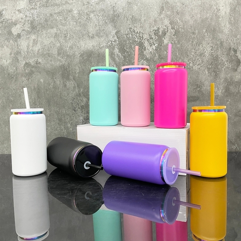 25 Pack USA Warehouse 16oz Rainbow Plated Vacuum Insulated Stainless Steel Can 16oz Stainless Steel Cup