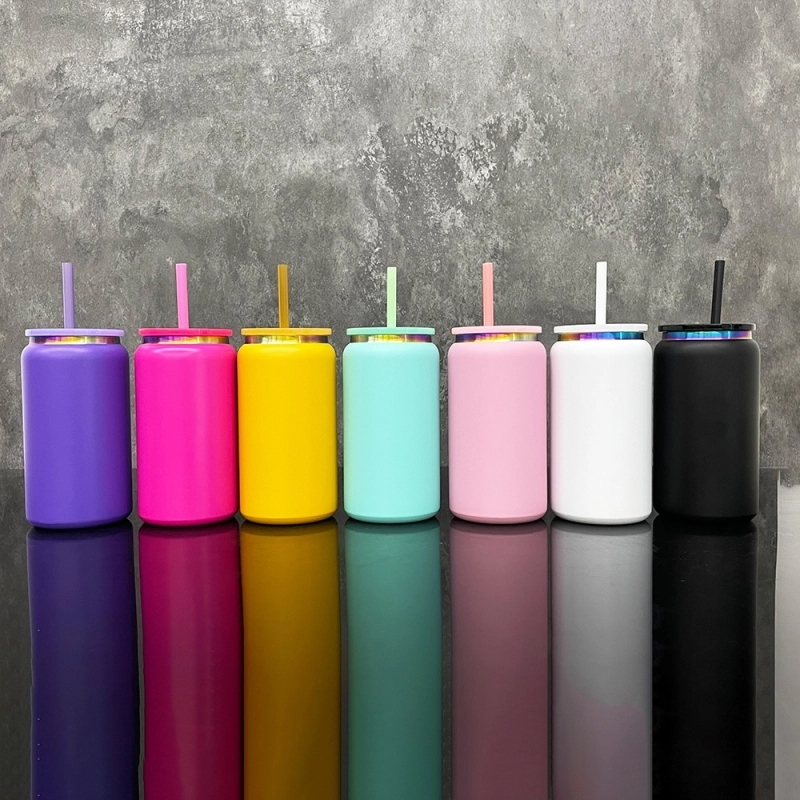 25 Pack USA Warehouse 16oz Rainbow Plated Vacuum Insulated Stainless Steel Can 16oz Stainless Steel Cup