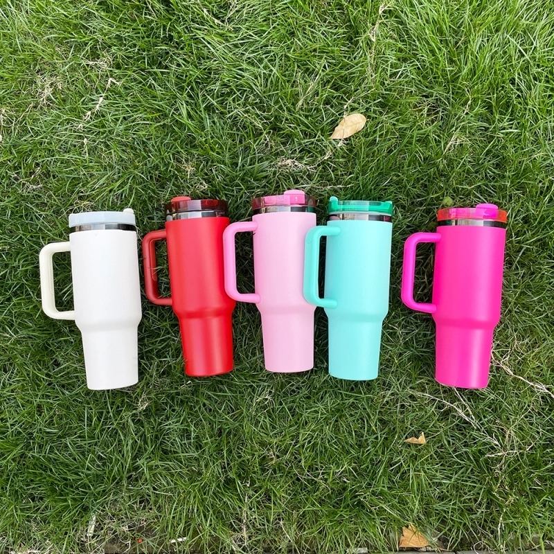 20 Pack USA Warehouse H2.0 40oz Power Coated Mirror Black Plated Tumbler 40 oz Stainless Steel Cup For Laser Engraving