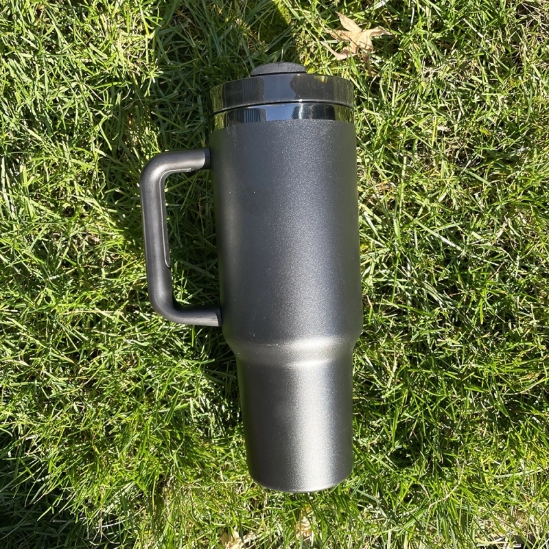 20 Pack USA Warehouse H2.0 40oz Power Coated Mirror Black Plated Tumbler 40 oz Stainless Steel Cup For Laser Engraving