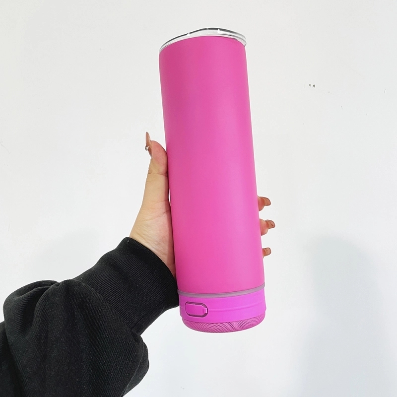 25 Pack USA Warehouse Macaron Colors 20oz Sublimation Blanks Straight Music Player Bluetooth Speaker Tumbler 20 oz Stainless Steel Cup