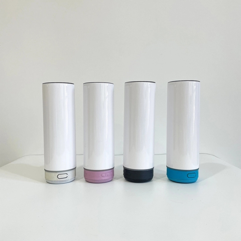 25 Pack USA Warehouse Macaron Colors 20oz Sublimation Blanks Straight Music Player Bluetooth Speaker Tumbler 20 oz Stainless Steel Cup
