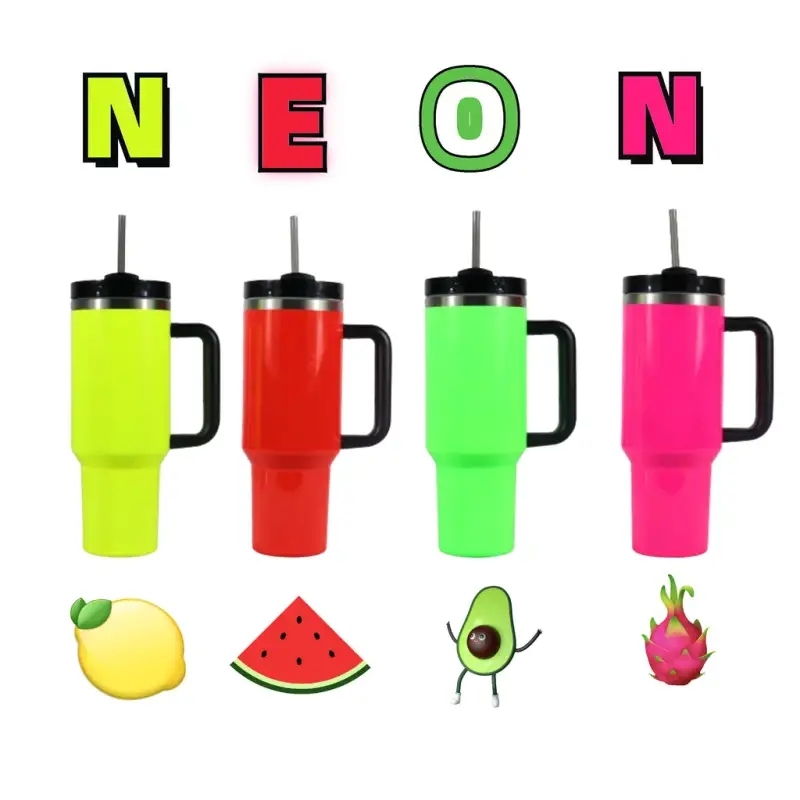20 Pack USA Warehouse H2.0 30oz 40oz Stainless Steel Cup Neon Colors Blank Sublimation Quencher Tumbler