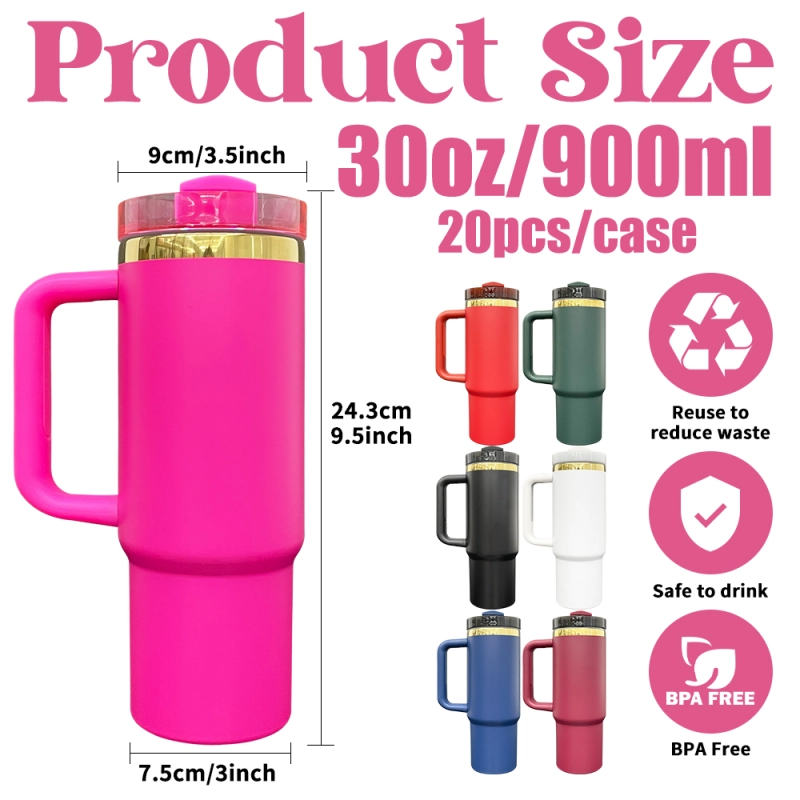 20 Pack USA Warehouse 30oz Mirror Gold Underneath Quencher Christmas Color Tumbler 30 oz Stainless Steel Cup for Laser Engraving