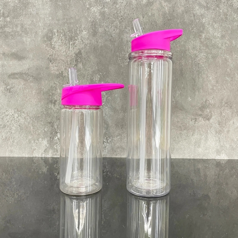 50 Pack USA Warehouse 10oz Double Walled Plastic Water Bottles For 10 oz Snow Globes Cup With Pre Drilled Hole And Plug