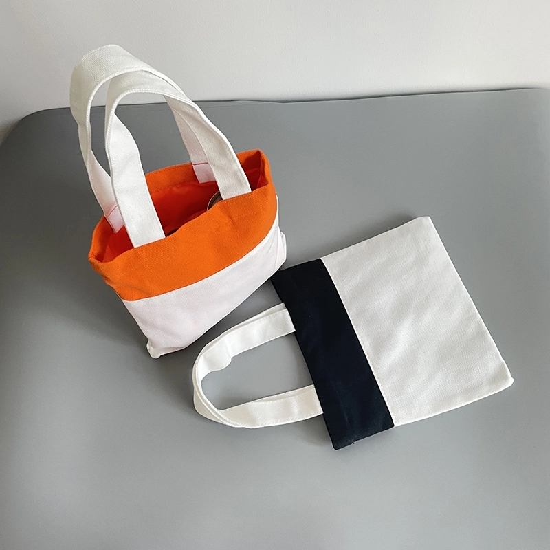 50 Pack USA Warehouse 10.2Inch *10Inch Orange Black Color Halloween Blank Sublimation Kids Candy Tote Bag Sold By Case