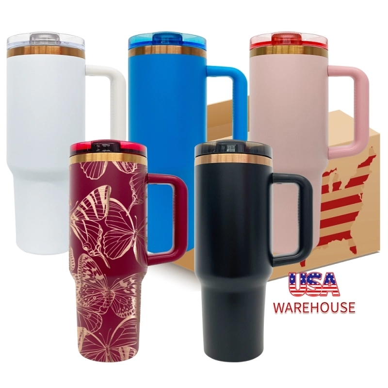 20 Pack USA Warehouse 40oz Copper Plate Protour Lid Quencher Tumblers 40 oz Stainless Steel Cup for Laser Engraving