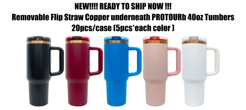 20 Pack USA Warehouse 40oz Copper Plate Protour Lid Quencher Tumblers 40 oz Stainless Steel Cup for Laser Engraving