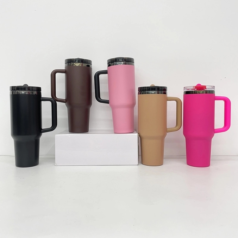 20 Pack USA Warehouse 40oz Black Plate Protour Lid Quencher Tumblers 40 oz Stainless Steel Cup for Laser Engraving