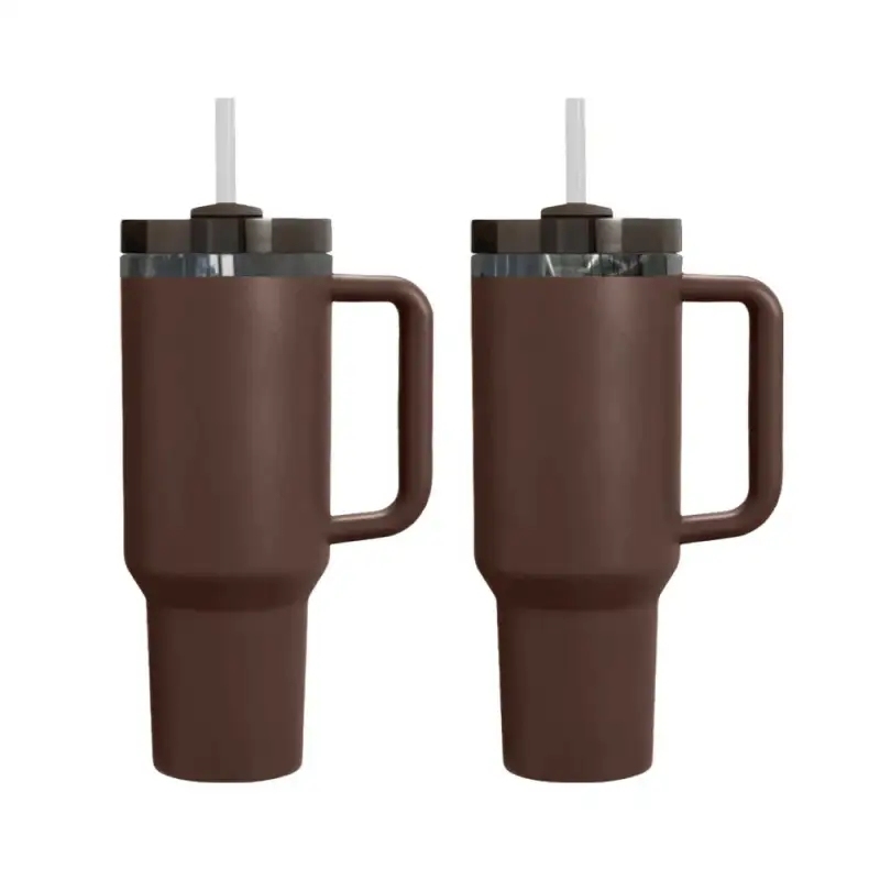 20 Pack USA Warehouse 40oz Black Plated Chocolate Color Tumblers 40 oz Stainless Steel Cup for Laser Engraving
