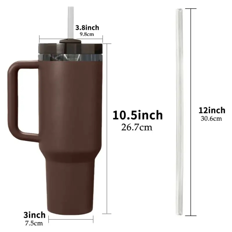 20 Pack USA Warehouse 40oz Black Plated Chocolate Color Tumblers 40 oz Stainless Steel Cup for Laser Engraving