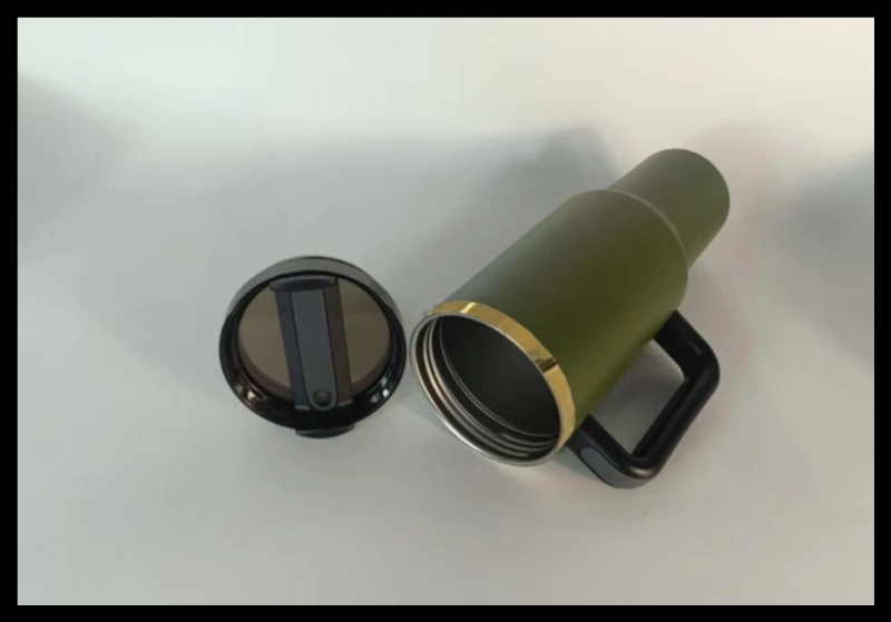 20 Pack USA Warehouse 40oz Army Green Color Powder Coating Double Wall Stainless Steel Gold Plated Underneath Tumblers 40 oz Stainless Steel Cup for Laser Engraving