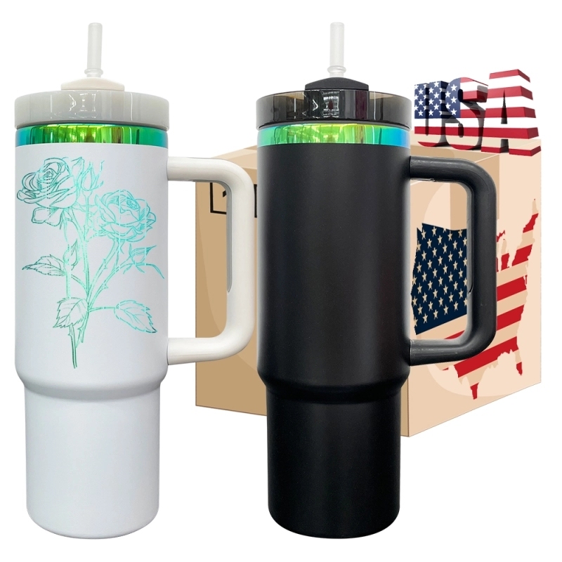20 Pack USA Warehouse 30oz H2.0 Green Plated Christmas Tumblers 30oz Stainless Steel Cup For Laser Engraving
