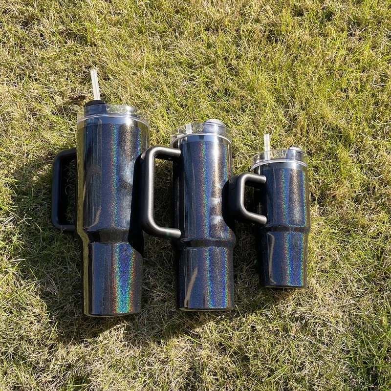 20 25 Pack USA Warehouse14oz/30oz/40oz Midnight Glitz Black Mirror Holographic Shimmer Quencher Tumblers for Laser Engraving