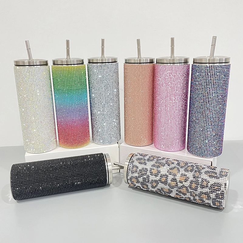 25 Pack USA Warehouse 20oz Rhinestone Bling Stainless Steel Tumblers