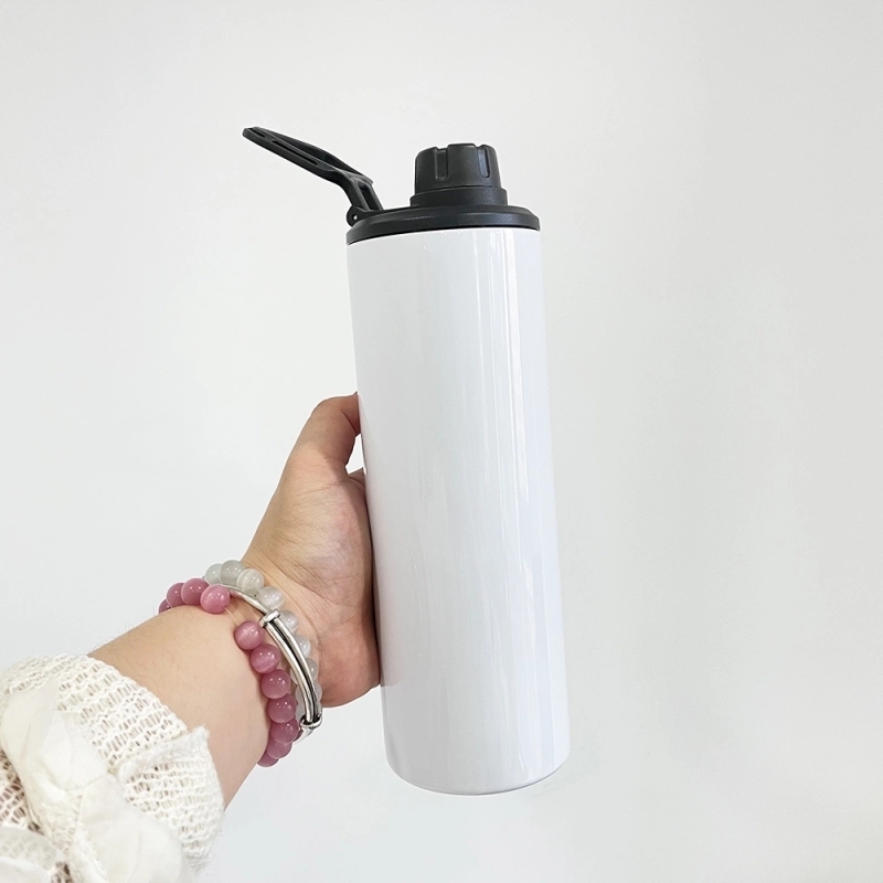 25 Pack USA Warehouse SGST2001 20oz Blank Sublimation White Stainless Steel Straight Dual Lids Tumbler With Handle Lid And Slide Lid
