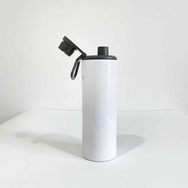 25 Pack USA Warehouse SGST2001 20oz Blank Sublimation White Stainless Steel Straight Dual Lids Tumbler With Handle Lid And Slide Lid
