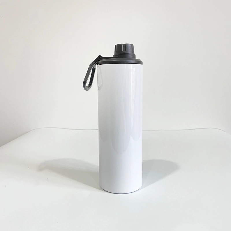 25 Pack USA Warehouse SGST2001 20oz Blank Sublimation White Stainless Steel Straight Dual Lids Tumbler With Handle Lid And Slide Lid