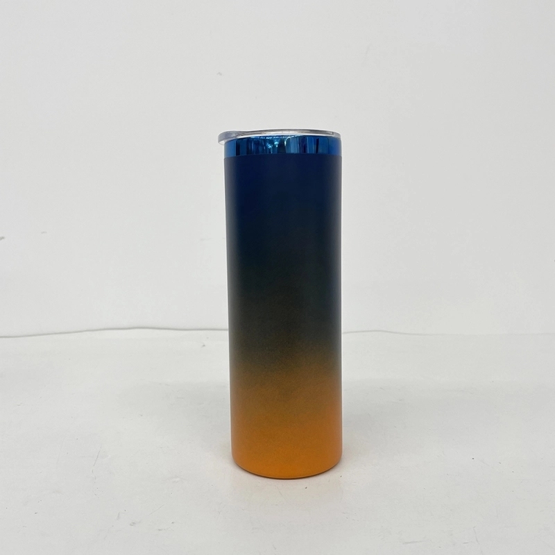 25 Pack USA Warehouse Mirror Blue Plated Underneath 20oz Straight Stainless Steel Tumbler for Laser Engraving