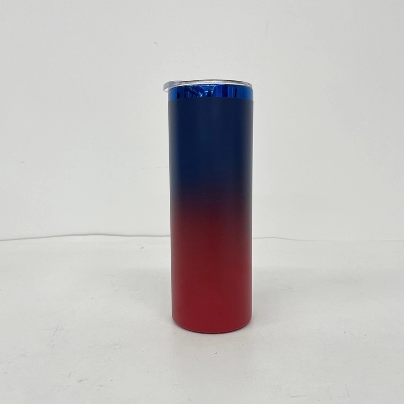 25 Pack USA Warehouse Mirror Blue Plated Underneath 20oz Straight Stainless Steel Tumbler for Laser Engraving