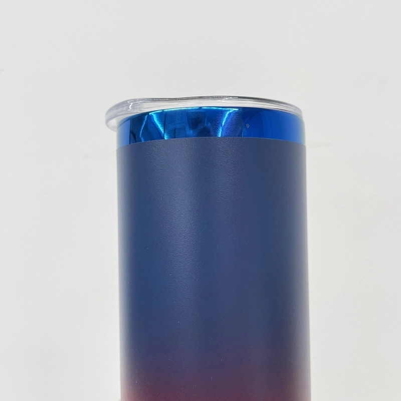 25 Pack USA Warehouse Mirror Blue Plated Underneath 20oz Straight Stainless Steel Tumbler for Laser Engraving