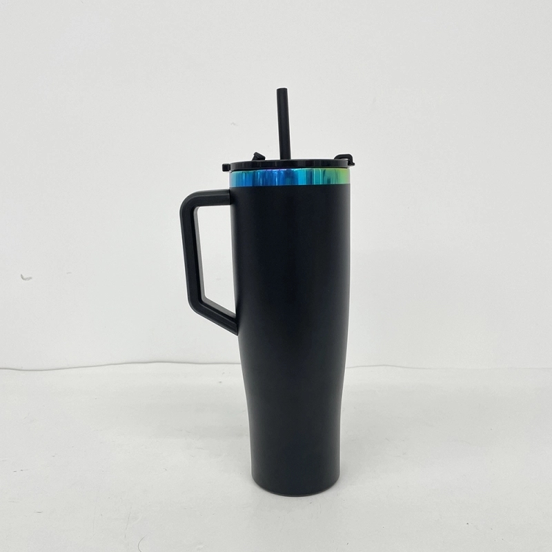20 Pack USA Warehouse NEW STYLE Curved 40oz Tumbler 40 oz Stainless Steel Cup with Rainbow Underneath for Laser Engraving