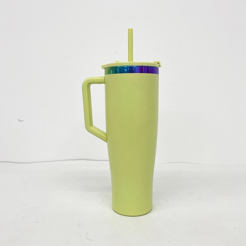 20 Pack USA Warehouse NEW STYLE Curved 40oz Tumbler 40 oz Stainless Steel Cup with Rainbow Underneath for Laser Engraving