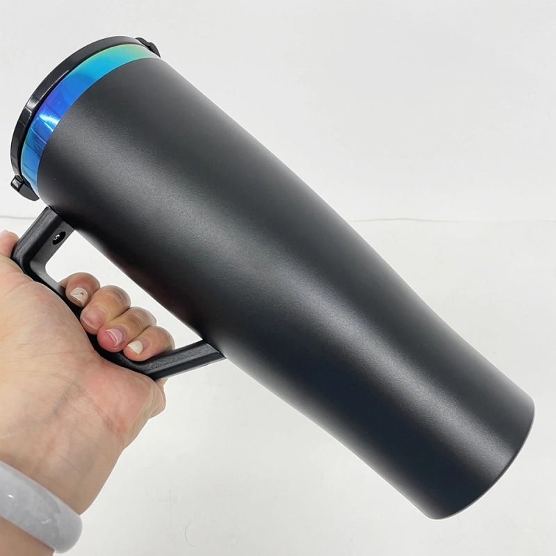 20 Pack USA Warehouse NEW STYLE Curved 40oz Tumbler 40 oz Stainless Steel Cup with Rainbow Underneath for Laser Engraving