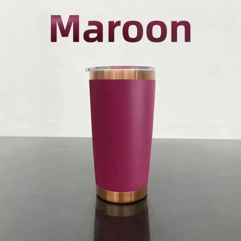25 Pack USA Warehouse 20oz Copper Powder Coat Coffee Mug Cups 20 oz Stainless Steel Cup with Magnetic Slide Lids for Laser Engraving