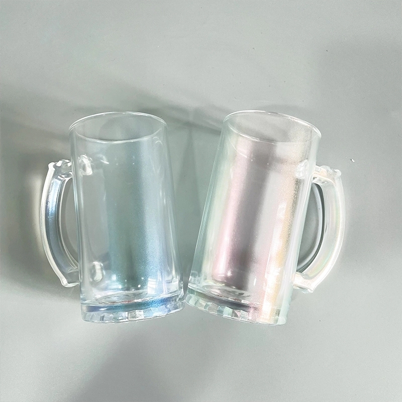 24 Pack USA Warehouse 16oz Blank Sublimation Iridescent Mix Colors Glass Beer Mug With Handle