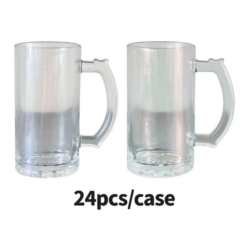 24 Pack USA Warehouse 16oz Blank Sublimation Iridescent Mix Colors Glass Beer Mug With Handle