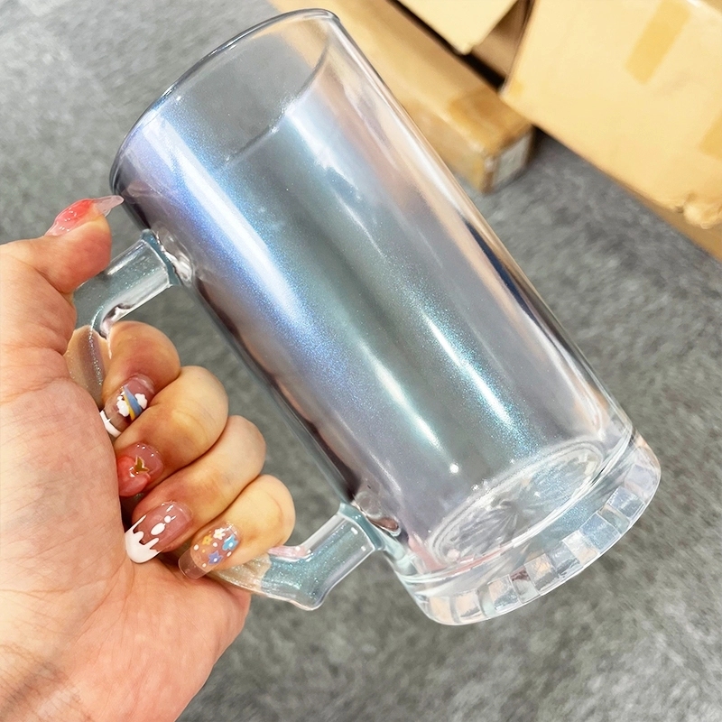 24 Pack USA Warehouse 16oz Blank Sublimation Iridescent Mix Colors Glass Beer Mug With Handle