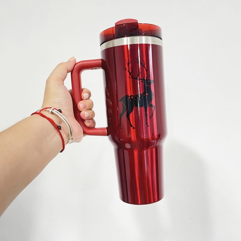 20 Pack USA Warehouse H2.0 40oz Blank Sublimation Christmas Green Red Color Tumblers 40 oz Stainless Steel Cup