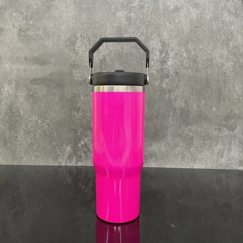 20 Pack USA Warehouse Neon Colors 30oz Fip Straw Water Bottles Blank Sublimation Kids Tumblers for Laser Engraving