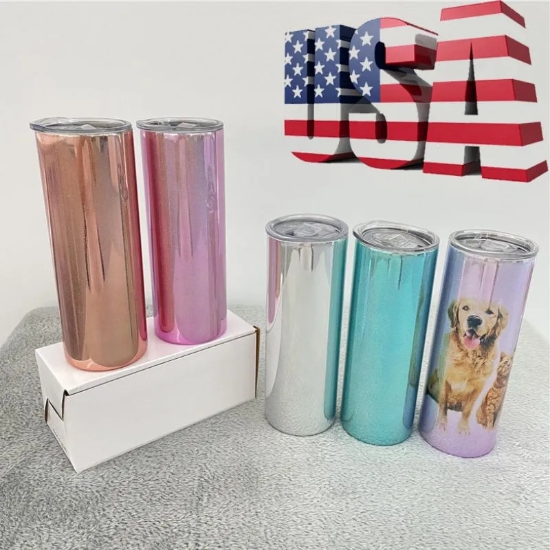25 Pack USA Warehouse 20oz Magic Mirror Sublimation Straight Tumblers