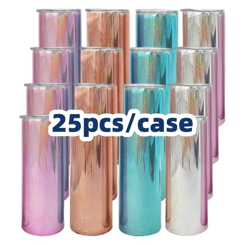 25 Pack USA Warehouse 20oz Magic Mirror Sublimation Straight Tumblers