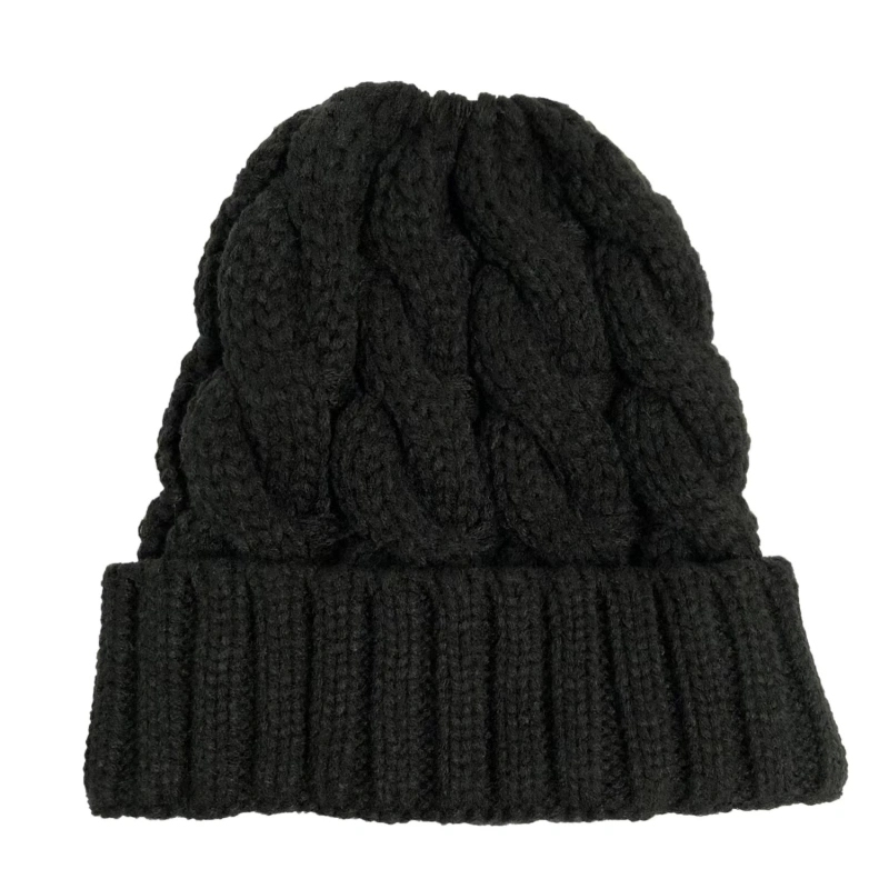 Winter Chunky Warm Cable Knit Pony Tail Hats With Ponytail Hole Top Shipped By Air