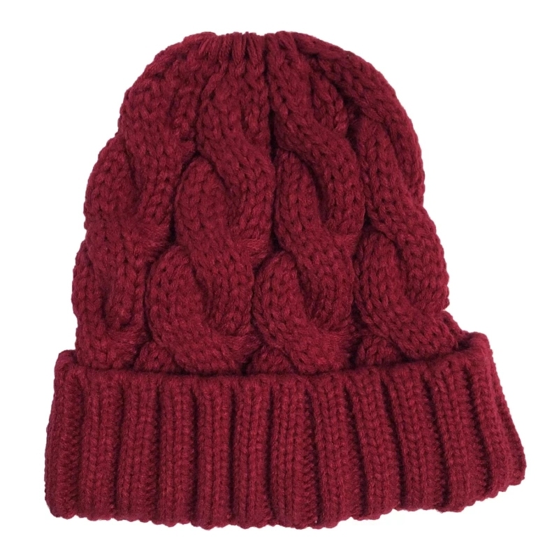Winter Chunky Warm Cable Knit Pony Tail Hats With Ponytail Hole Top Shipped By Air